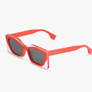 Fendi feel Mac & co Coral/orange Square Sunglasses